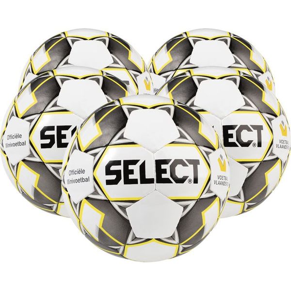 Select Minivoetbal (Voetbal Vlaanderen) 5X Ballenpakket - Wit