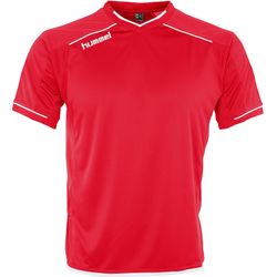 Voorvertoning: Hummel Leeds Shirt Korte Mouw Kinderen - Rood / Wit