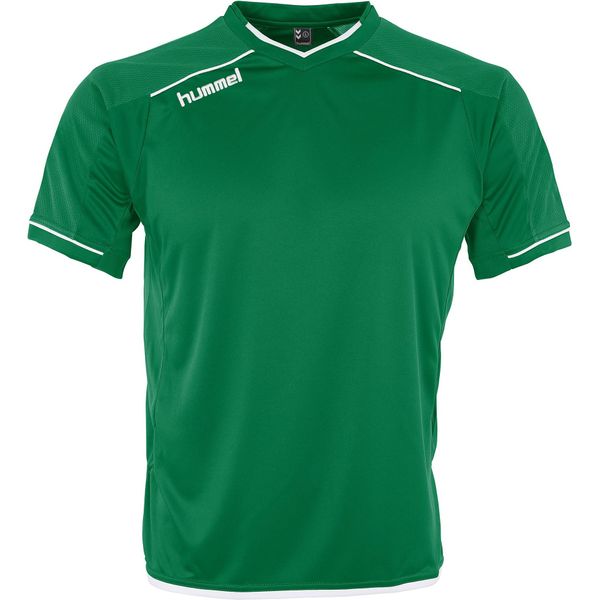 Hummel Leeds Shirt Korte Mouw Kinderen - Groen / Wit