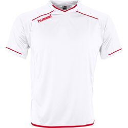 Voorvertoning: Hummel Leeds Shirt Korte Mouw Kinderen - Wit / Rood