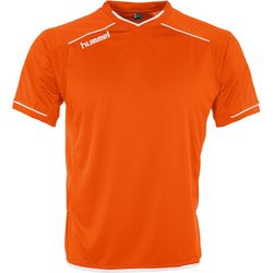 Voorvertoning: Hummel Leeds Shirt Korte Mouw Heren - Oranje / Wit