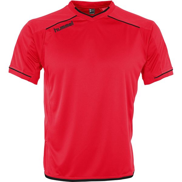 Hummel Leeds Shirt Korte Mouw Heren - Rood / Zwart