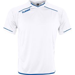 Voorvertoning: Hummel Leeds Shirt Korte Mouw Heren - Wit / Royal