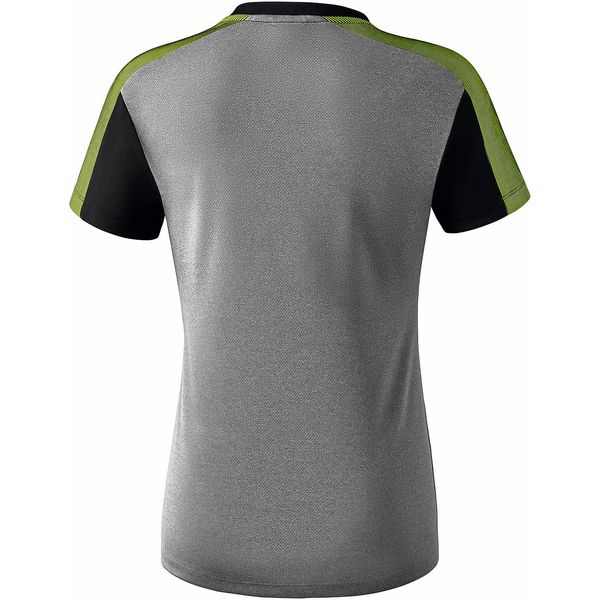 Erima Premium One 2.0 T-Shirt Dames - Grey Melange / Zwart / Lime Pop