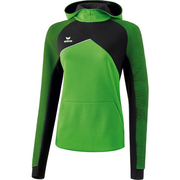 Erima Premium One 2.0 Sweatshirt Met Capuchon Dames - Green / Zwart / Wit