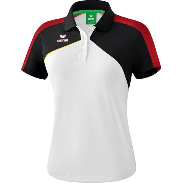 Erima Premium One 2.0 Poloshirt Damen - Weiß / Schwarz / Rot / Gelb