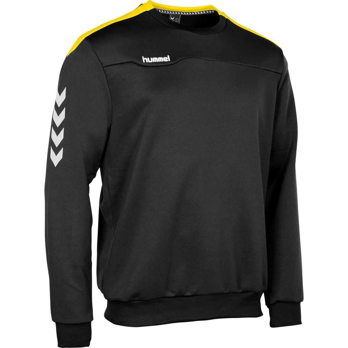 Hummel Valencia Top Round Neck voor Heren Zwart Geel Teamswear