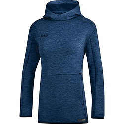 Jako Premium Basics Sweater Met Kap Dames - Marine Gemeleerd