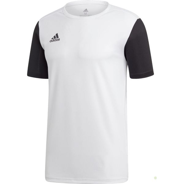 zoals dat lippen Rekwisieten Adidas Estro 19 Shirt Korte Mouw voor Heren | Wit - Zwart | Teamswear