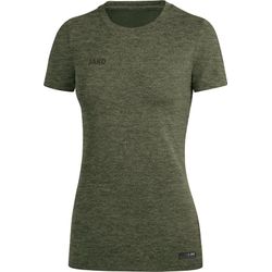Voorvertoning: Jako Premium Basics T-Shirt Dames - Kaki Gemeleerd