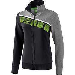 Erima 5-C Trainingsjacke Damen - Schwarz / Grau Melange / Weiß