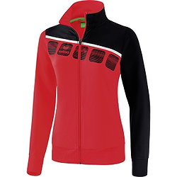 Erima 5-C Veste D'entraînement Femmes - Rouge / Noir / Blanc