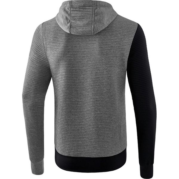 Erima 5-C Sweatshirt Met Capuchon Kinderen - Zwart / Grey Melange / Wit