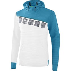 Erima 5-C Kapuzensweat Herren - Weiß / Oriental Blue / Colonial Blue
