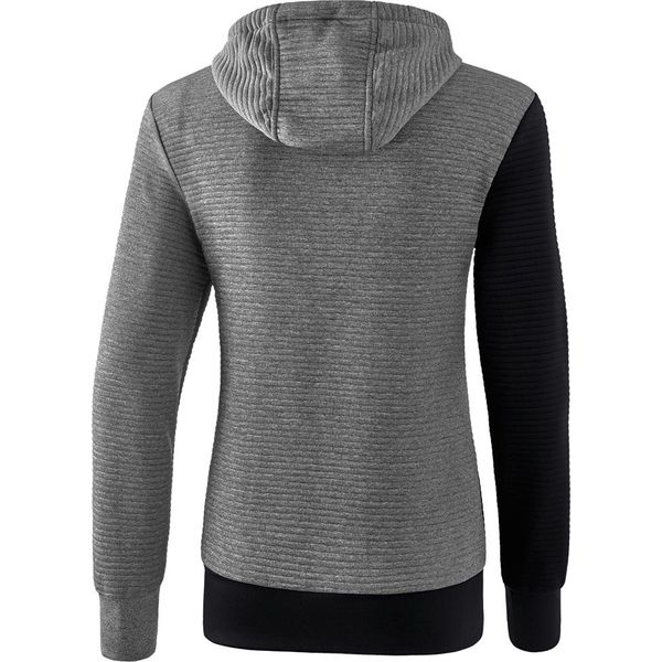 Erima 5-C Sweatshirt Met Capuchon Dames - Zwart / Grey Melange / Wit