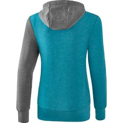 Voorvertoning: Erima 5-C Sweatshirt Met Capuchon Dames - Oriental Blue Melange / Grey Melange / Wit