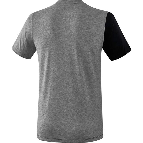 Erima 5-C T-Shirt Hommes - Noir / Grey Melange / Blanc