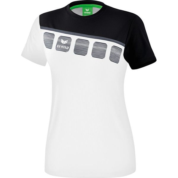 klep onhandig risico Erima 5-C T-Shirt voor Dames | Wit - Zwart - Donkergrijs | Teamswear