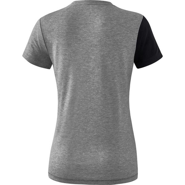 Erima 5-C T-Shirt Dames - Zwart / Grey Melange / Wit