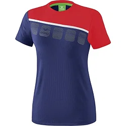 Erima 5-C T-Shirt Femmes - New Navy / Rouge / Blanc