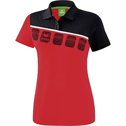 Erima 5-C Polo Femmes - Rouge / Noir / Blanc