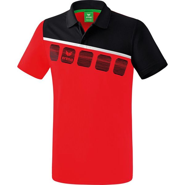 Achtervoegsel straal fotografie Erima 5-C Polo voor Heren | Rood - Zwart - Wit | Teamswear