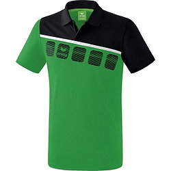 Erima 5-C Polo Kinderen - Smaragd / Zwart / Wit