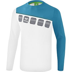 Erima 5-C Longsleeve Herren - Weiß / Oriental Blue / Colonial Blue