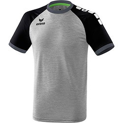 Erima Zenari 3.0 Shirt Korte Mouw Heren - Grey Melange / Zwart / Donkergrijs