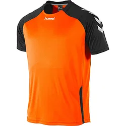 Hummel Aarhus Maillot Manches Courtes Hommes - Orange Fluo / Noir