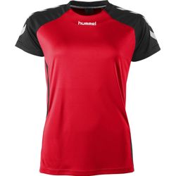 Voorvertoning: Hummel Aarhus Shirt Korte Mouw Dames - Rood / Zwart