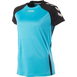 Hummel Aarhus Maillot Manches Courtes Femmes - Aqua Blue / Noir