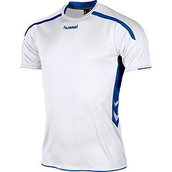 Hummel Preston Maillot Manches Courtes Enfants - Blanc / Royal