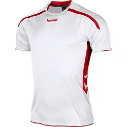 Hummel Preston Maillot Manches Courtes Hommes - Blanc / Rouge