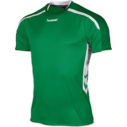 Hummel Preston Maillot Manches Courtes Hommes - Vert / Blanc