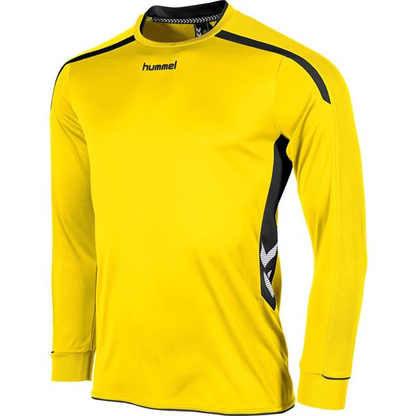 thee water schildpad Hummel Preston Voetbalshirt Lange Mouw voor Heren | Geel - Zwart | Teamswear