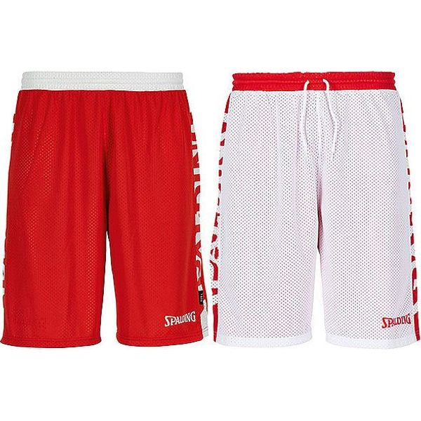 niet Uitbarsten voorbeeld Spalding Essential 2.0 Reversible Short voor Heren | Rood - Wit | Teamswear