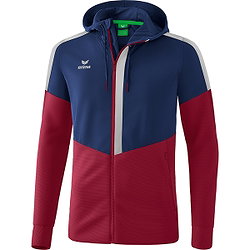 Erima Squad Trainingsjacke Mit Kapuze Kinder - New Navy / Bordeaux / Silver Grey