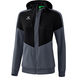 Erima Squad Tracktop Jacke Mit Kapuze Damen - Schwarz / Slate Grey