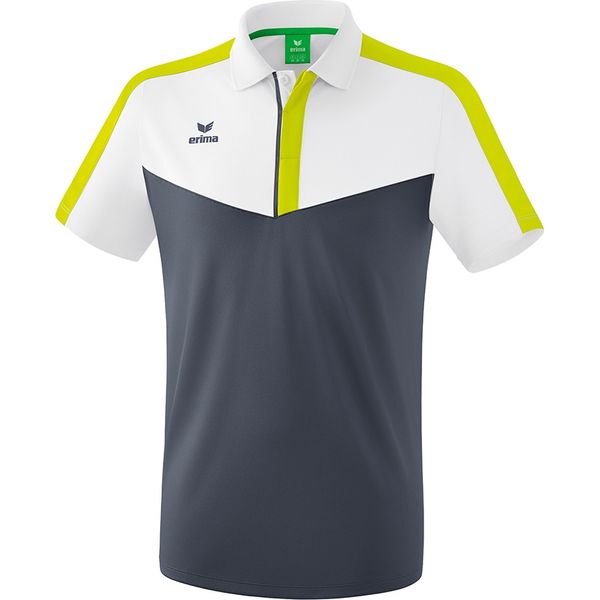 Erima Squad Polo Heren - Wit / Slate Grey / Lime