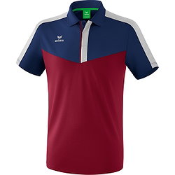 Erima Squad Polo Heren - New Navy / Bordeaux / Silver Grey