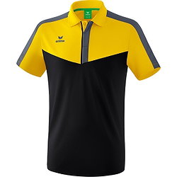 Erima Squad Polo Heren - Geel / Zwart / Slate Grey