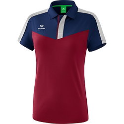 Erima Squad Polo Femmes - New Navy / Bordeaux / Silver Grey