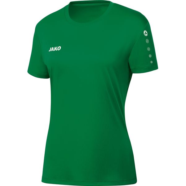 contact Wrok Saai Jako Team Shirt Korte Mouw voor Dames | Sportgroen | Teamswear
