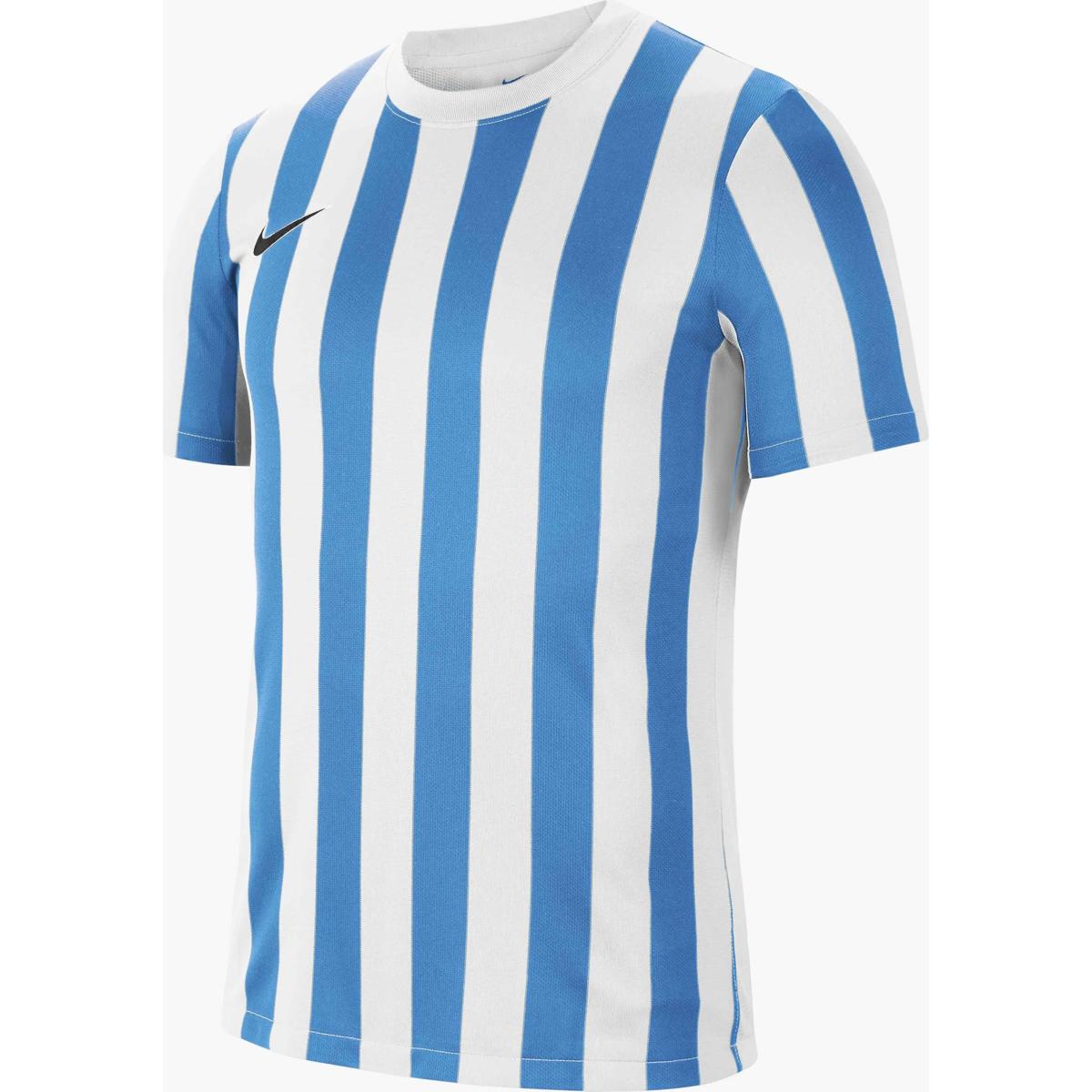 Nike Striped Division IV Shirt Korte Mouw voor Heren | Wit - Lichtblauw |  Teamswear