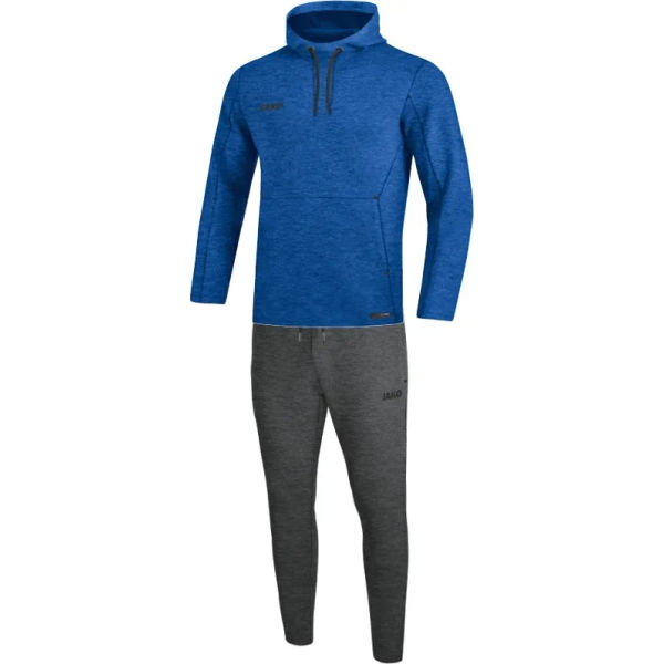 Jako Premium Basics Joggingpak Met Sweaterkap Dames - Royal Gemeleerd