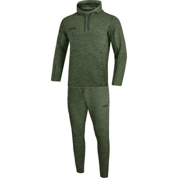 Jako Premium Basics Joggingpak Met Sweaterkap Dames - Kaki Gemeleerd