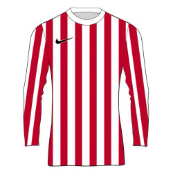 Voorvertoning: Nike Striped Division IV Voetbalshirt Lange Mouw Kinderen - Wit / Rood