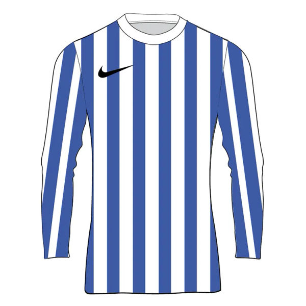 Nike Striped Division IV Voetbalshirt Lange Mouw Kinderen - Wit / Hemelsblauw
