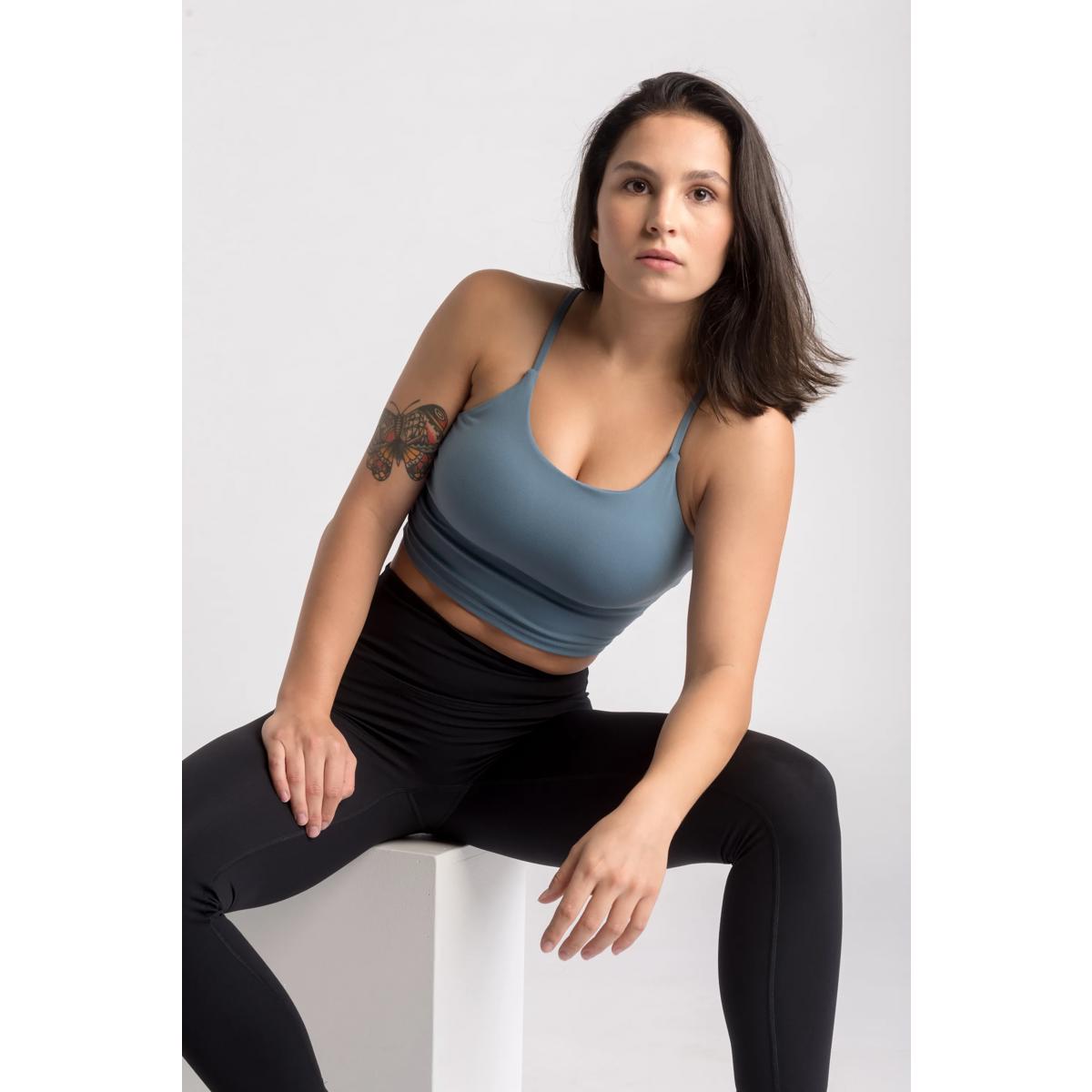 Aesthetic Wolf Varsity Crop Top voor Dames | Blue | Teamswear